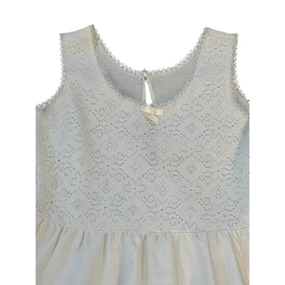 Vintage Lace Nylon Slip Girl Dress White Tank Style - Picture 2 of 4